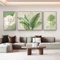 Tranh Treo Tường Lá Xanh Và Chú Mèo Nghệ Thuật