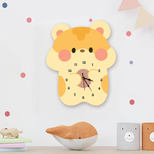 Đồng hồ gỗ treo 12 con giáp dễ thương, tặng kèm đinh và pin đồng hồ