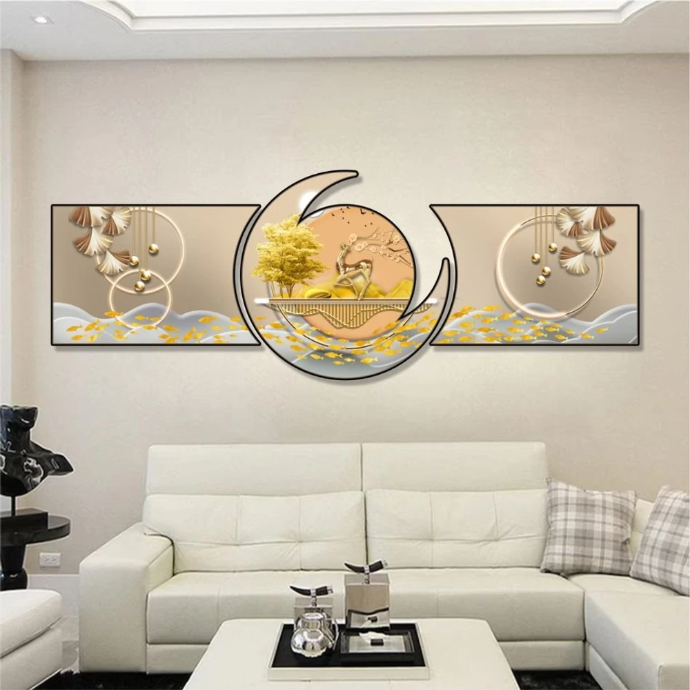 Tranh treo tường phòng khách trang trí nghệ thuật hiện đại mẫu 068