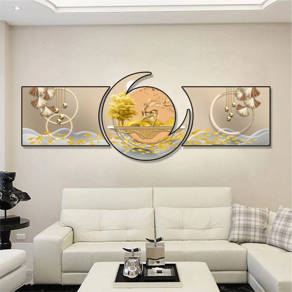 Tranh treo tường phòng khách trang trí nghệ thuật hiện đại mẫu 068