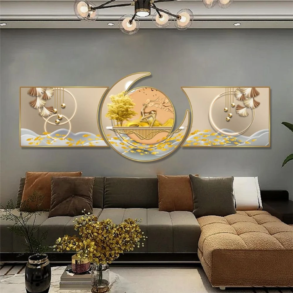 Tranh treo tường phòng khách trang trí nghệ thuật hiện đại mẫu 068