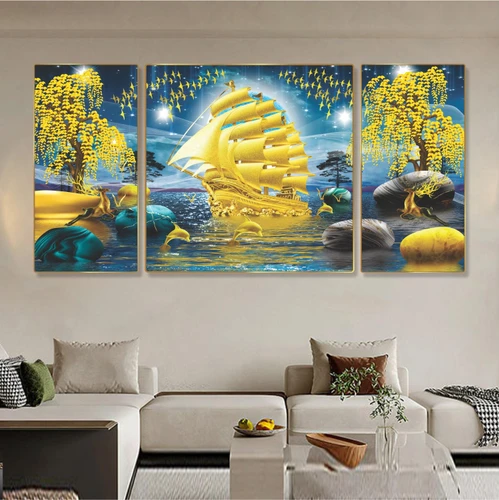 Tranh treo tường thuận buồm xuôi gió treo phòng khách mẫu 4071