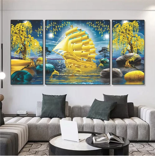 Tranh treo tường thuận buồm xuôi gió treo phòng khách mẫu 4071