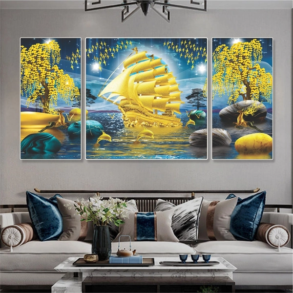 Tranh treo tường thuận buồm xuôi gió treo phòng khách mẫu 4071