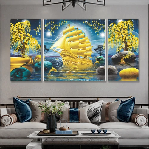 Tranh treo tường thuận buồm xuôi gió treo phòng khách mẫu 4071