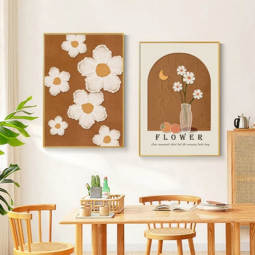 Tranh Treo Tường Bộ 2 Tấm Bình Hoa Và Ánh Trăng Nghệ Thuật