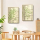 Tranh Treo Tường Bộ 2 Tấm Lá Xanh Nghệ Thuật