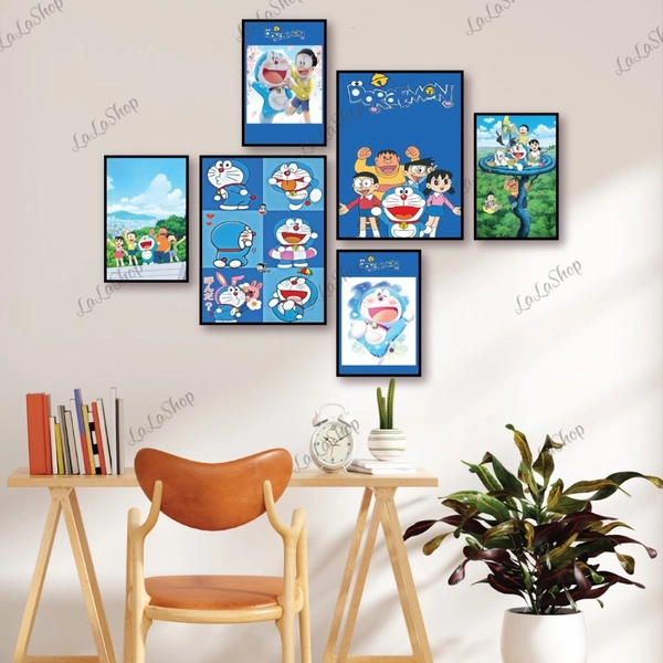 Set 6 Tranh Dán Tường Doraemon Có Keo Sẵn
