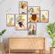 Set 6 Tranh Dán Tường Cô Gái Và Hoa Lá Nghệ Thuật Có Keo Sẵn