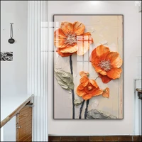 Tranh Treo Tường 1 Tấm Hoa Lá Nghệ Thuật Mẫu 4