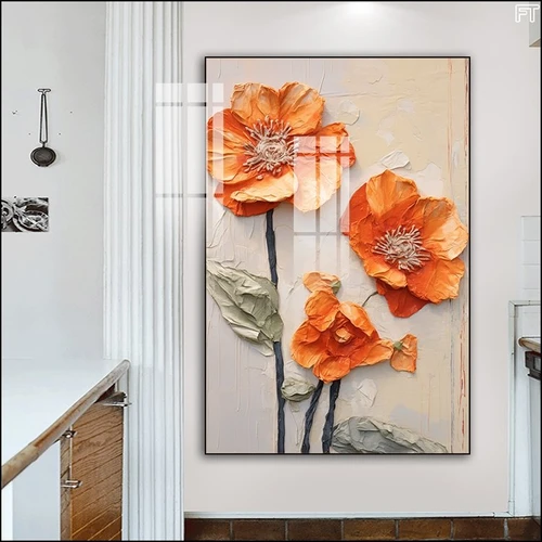 Tranh Treo Tường 1 Tấm Hoa Lá Nghệ Thuật Mẫu 4