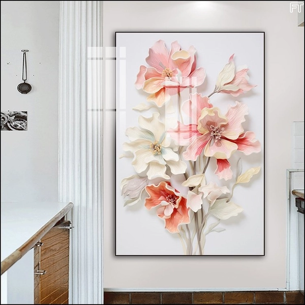 Tranh Treo Tường 1 Tấm Hoa Lá Khoe Sắc Nghệ Thuật