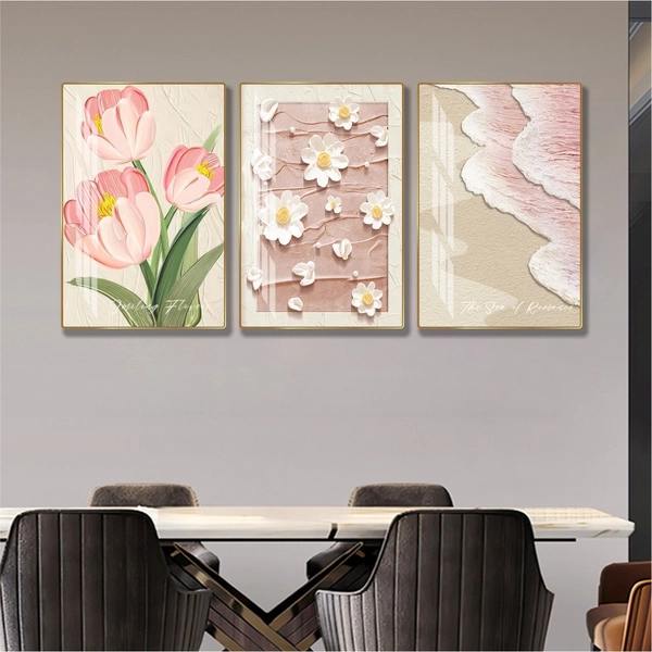 Tranh hoa treo tường nghệ thuật mẫu vintage 416