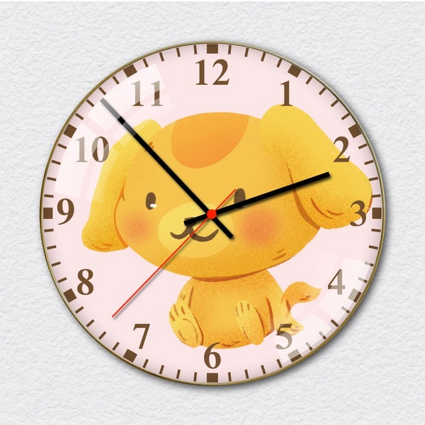 Đồng hồ treo tường chú cún vàng