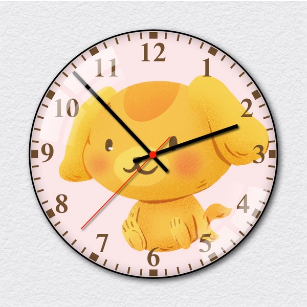 Đồng hồ treo tường chú cún vàng