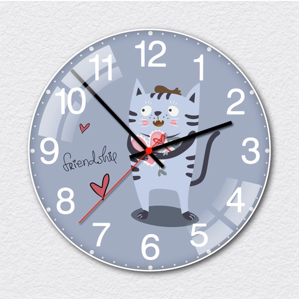 Đồng hồ treo tường mèo yêu cá
