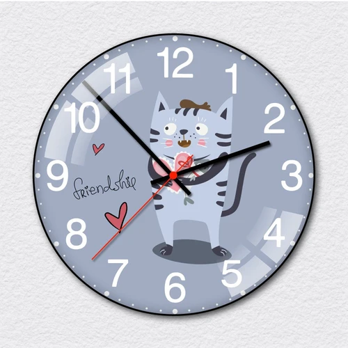Đồng hồ treo tường mèo yêu cá