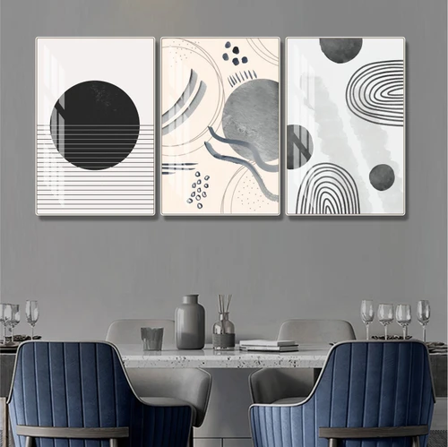 Bộ 3 Tấm Tranh Treo Tường Trừu Tượng Nghệ Thuật