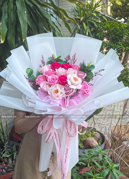 Bó hoa sáp hồng PASTEL