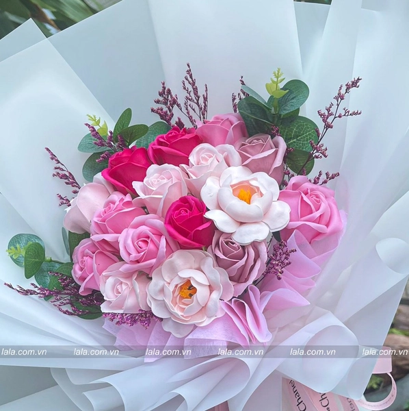 Bó hoa sáp hồng PASTEL