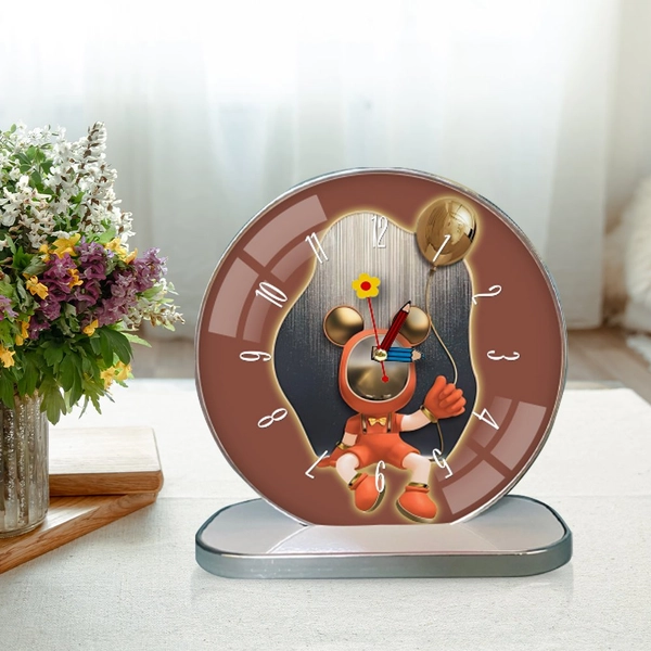 Tranh Đồng Hồ Để Bàn Chuột Mickey Orange Nghệ Thuật
