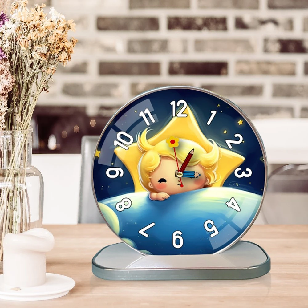 Tranh Đồng Hồ Để Bàn Bé Và Ngôi Sao Ngủ Ngon