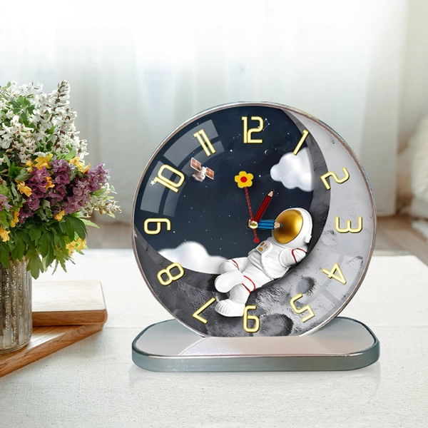 Tranh Đồng Hồ Để Bàn Phi Hành Gia Và Ánh Trăng Nghệ Thuật Mẫu 2