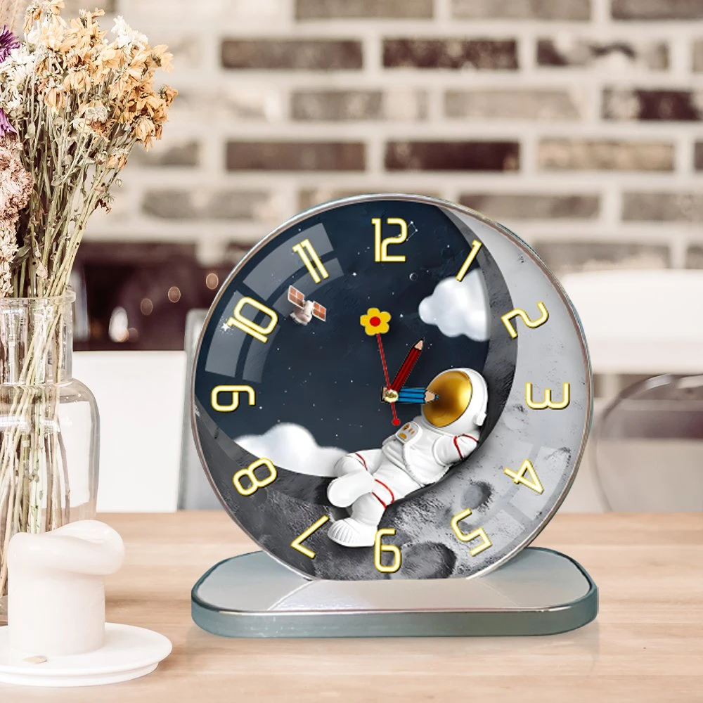 Tranh Đồng Hồ Để Bàn Phi Hành Gia Và Ánh Trăng Nghệ Thuật Mẫu 2