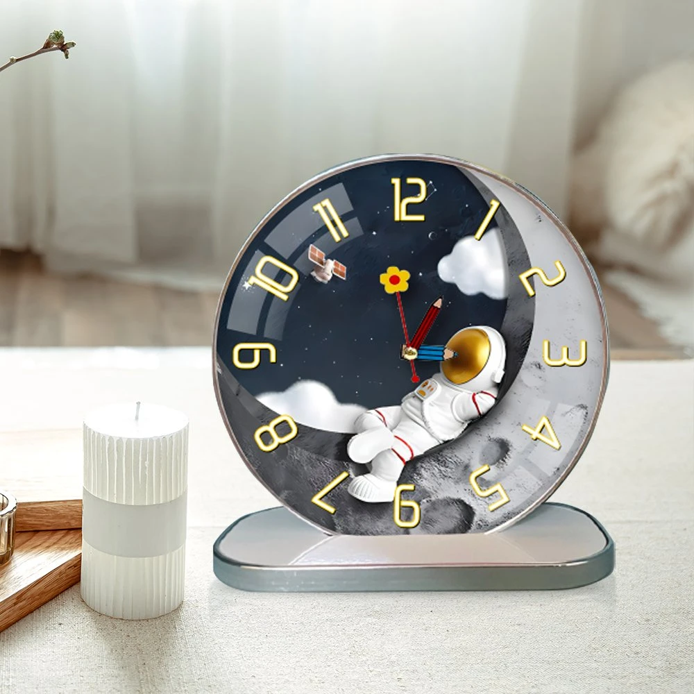 Tranh Đồng Hồ Để Bàn Phi Hành Gia Và Ánh Trăng Nghệ Thuật Mẫu 2