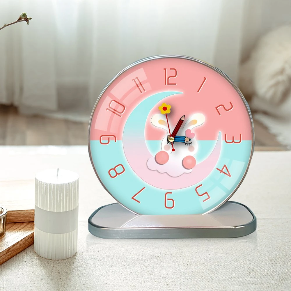 Tranh Đồng Hồ Để Bàn Thỏ Trắng Và Mặt Trăng