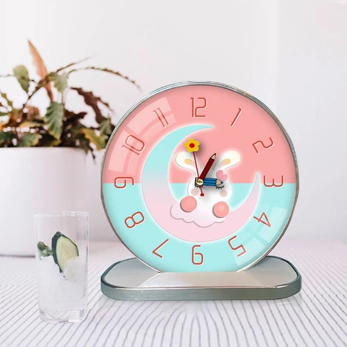 Tranh Đồng Hồ Để Bàn Thỏ Trắng Và Mặt Trăng