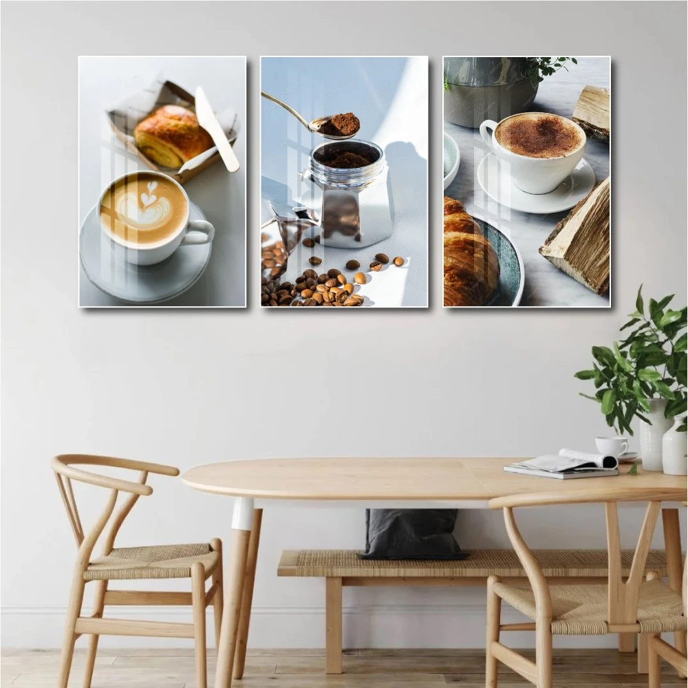 Tranh Treo Tường Bộ 3 tấm Coffee Nghệ Thuật Mẫu 9