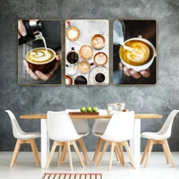 Bộ 3 Tranh Treo Tường Nghệ Thuật Latte Trang Trí Quán Cà Phê & Phòng Ăn