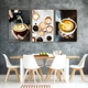 Bộ 3 Tranh Treo Tường Nghệ Thuật Latte Trang Trí Quán Cà Phê & Phòng Ăn