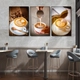 Bộ 3 Tranh Treo Tường Nghệ Thuật Latte Trang Trí Quán Cà Phê & Phòng Ăn