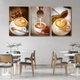 Bộ 3 Tranh Treo Tường Nghệ Thuật Latte Trang Trí Quán Cà Phê & Phòng Ăn