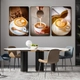 Bộ 3 Tranh Treo Tường Nghệ Thuật Latte Trang Trí Quán Cà Phê & Phòng Ăn