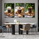 Tranh Treo Tường Bộ 3 tấm Coffee Nghệ Thuật Mẫu 6