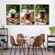 Tranh Treo Tường Bộ 3 tấm Coffee Nghệ Thuật Mẫu 6