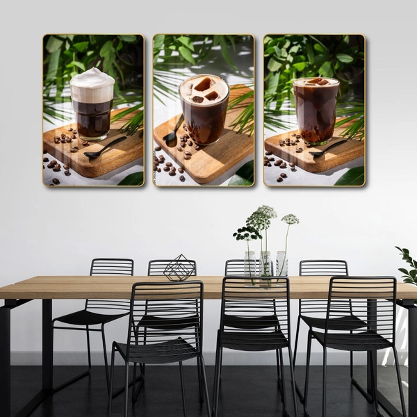 Tranh Treo Tường Bộ 3 tấm Coffee Nghệ Thuật Mẫu 6