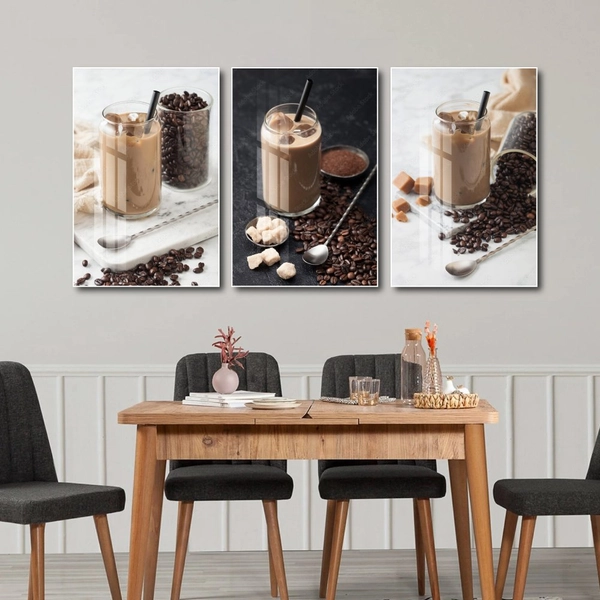 Tranh Treo Tường Bộ 3 tấm Coffee Nghệ Thuật Mẫu 6