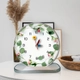 Tranh Đồng Hồ Để Bàn Vintage Dây  Lá Xanh Hoa Hồng