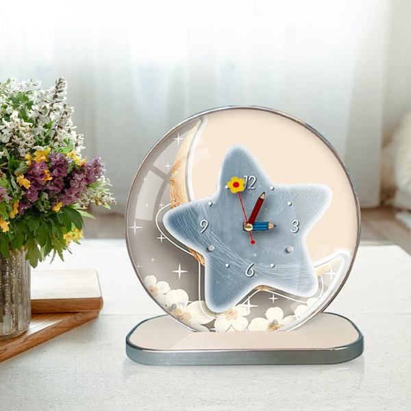 Tranh Đồng Hồ Để Bàn Ngôi Sao Và Mặt Trăng