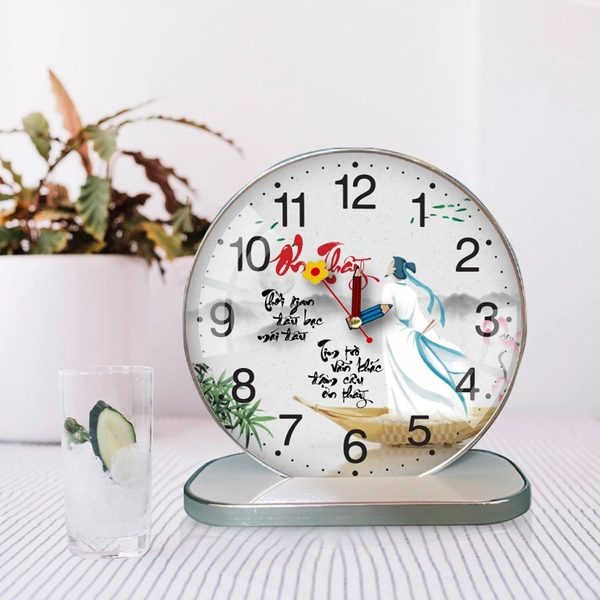 Tranh Đồng Hồ Để Bàn Thư Pháp Nhớ Ơn Thầy Cô