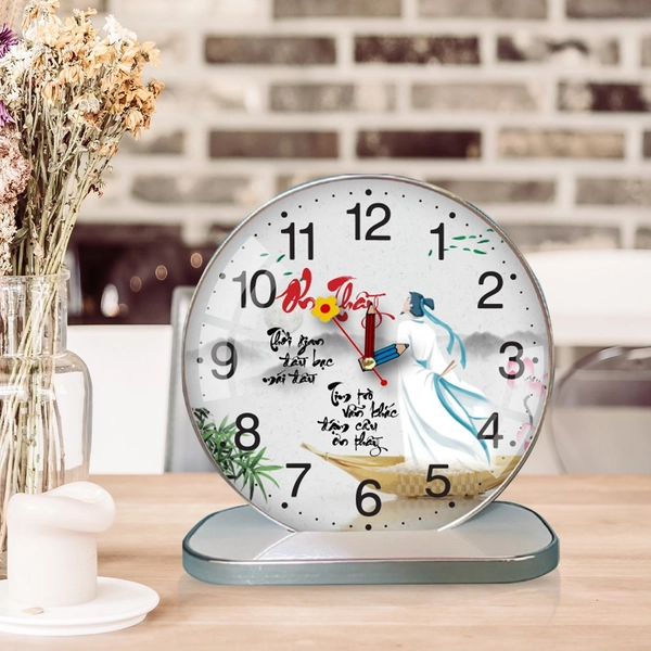 Tranh Đồng Hồ Để Bàn Thư Pháp Nhớ Ơn Thầy Cô