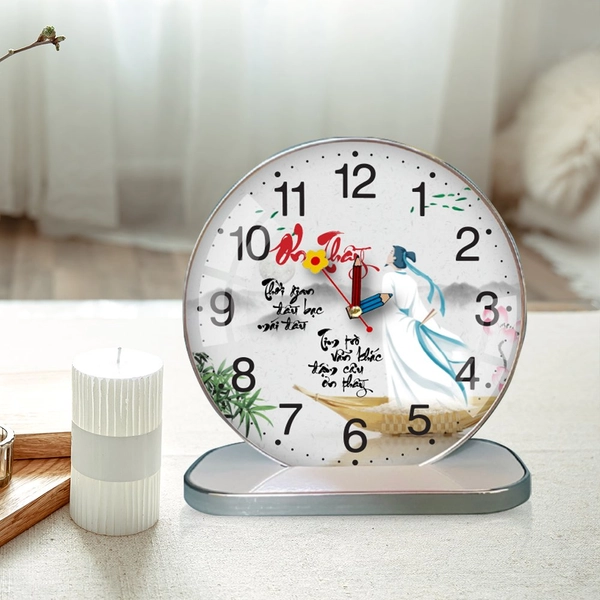 Tranh Đồng Hồ Để Bàn Thư Pháp Nhớ Ơn Thầy Cô