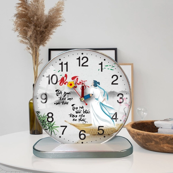 Tranh Đồng Hồ Để Bàn Thư Pháp Nhớ Ơn Thầy Cô