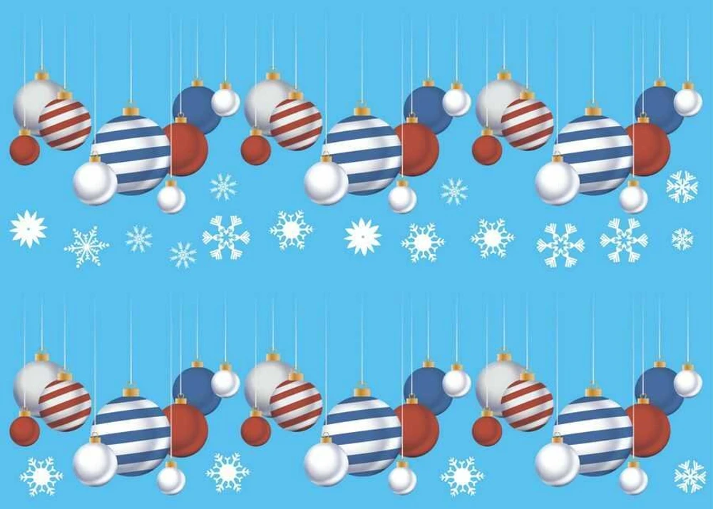 Decal dán tường Dây treo quả cầu Noel