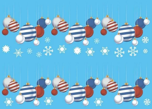 Decal dán tường Dây treo quả cầu Noel