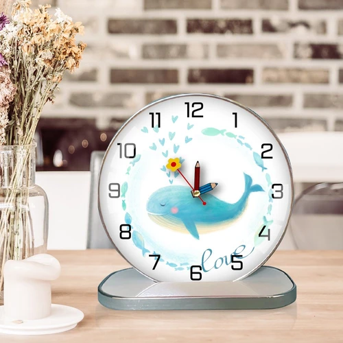 Tranh Đồng Hồ Để Bàn Cá Voi Xanh